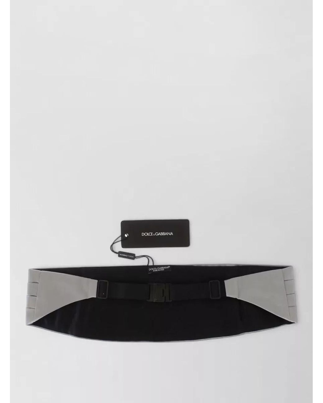 Dolce & Gabbana Gray Silk Pleated Cummerbund for men