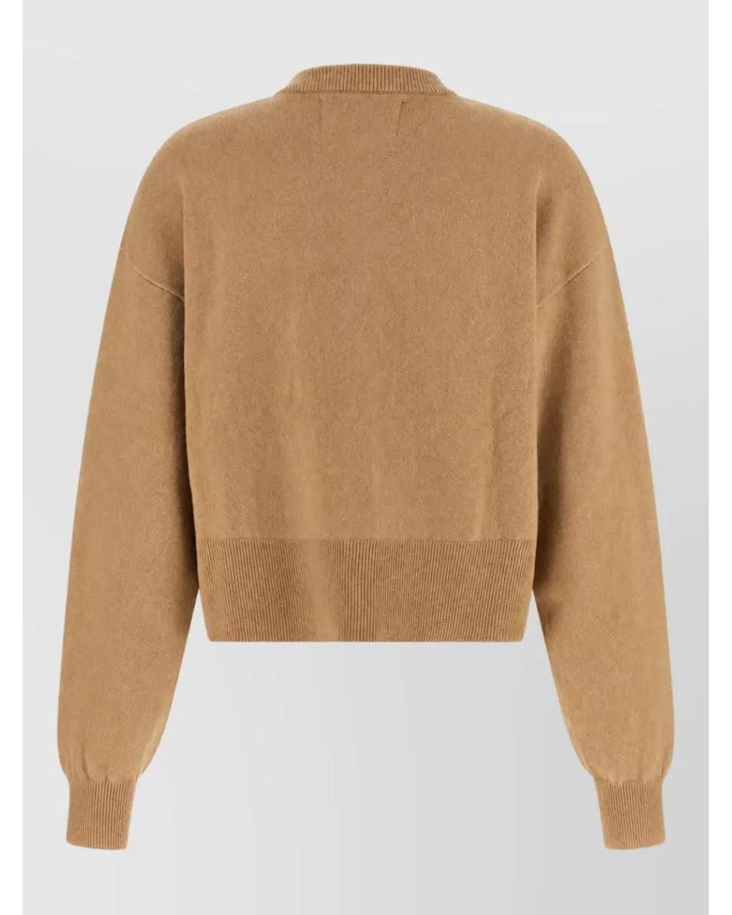 Extreme Cashmere Natural Cashmere Cropped Ribbed Striped Cardigan