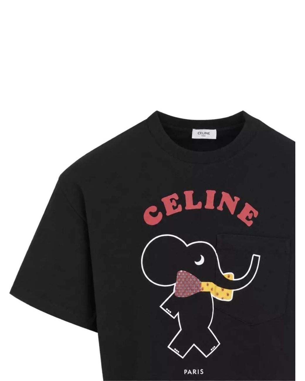 Céline Black Relaxed-Fit Cotton Printed T-Shirt for men
