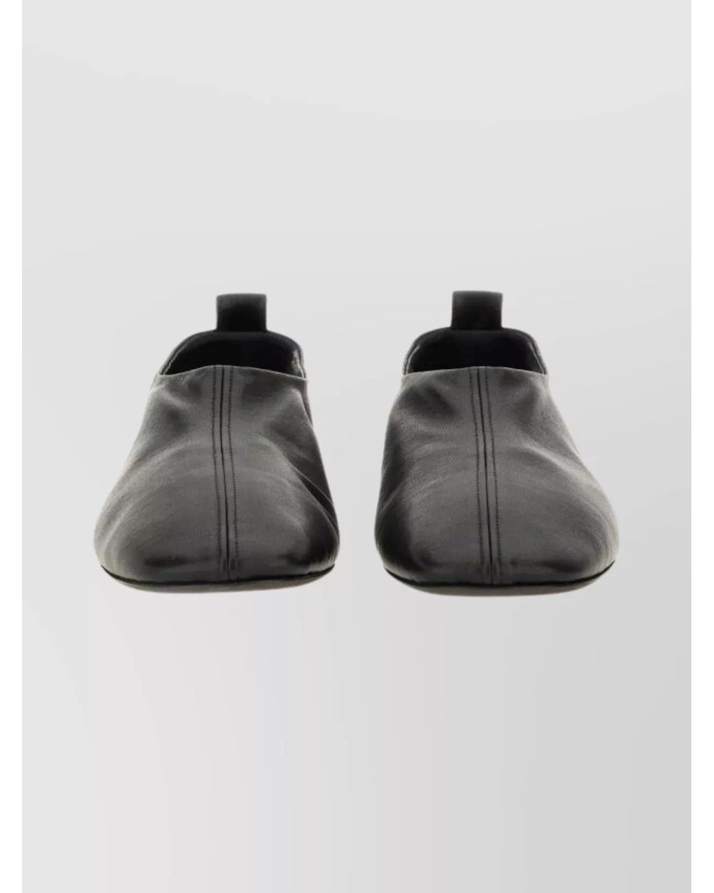 Dries Van Noten Black Leather Ballerina Shoes
