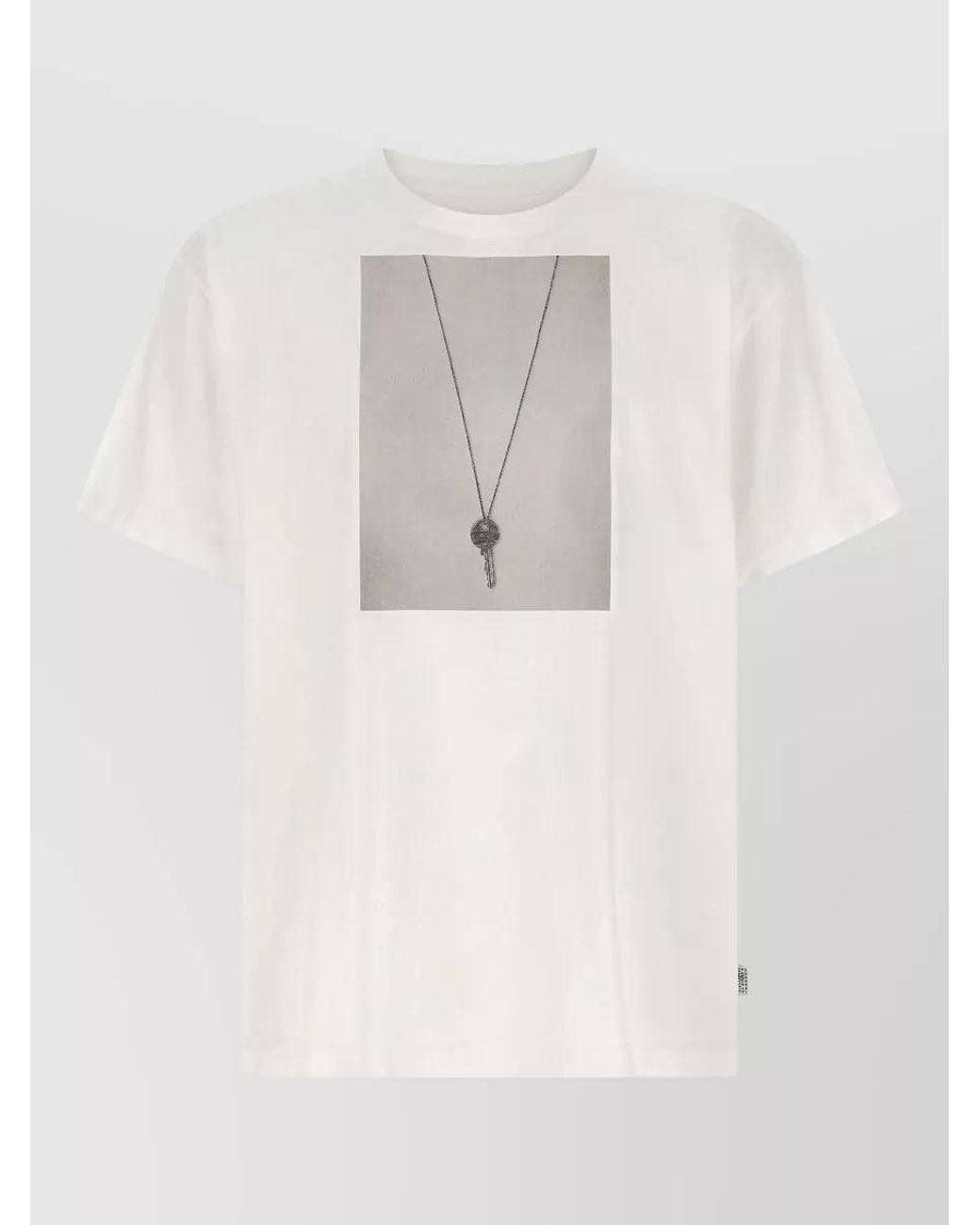 MM6 by Maison Margiela White Cotton Graphic Print Short-Sleeve T-Shirt for men