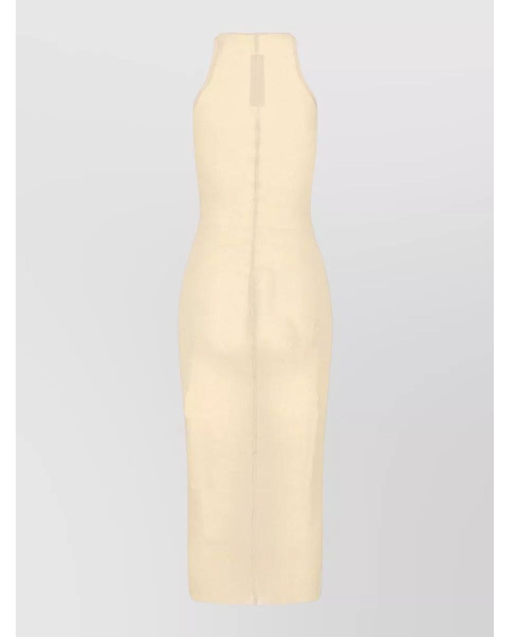 Rick Owens White Silk-Blend Midi Dress