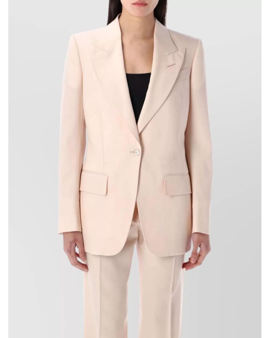 Tom Ford Natural Single-Breasted Virgin Wool Blazer