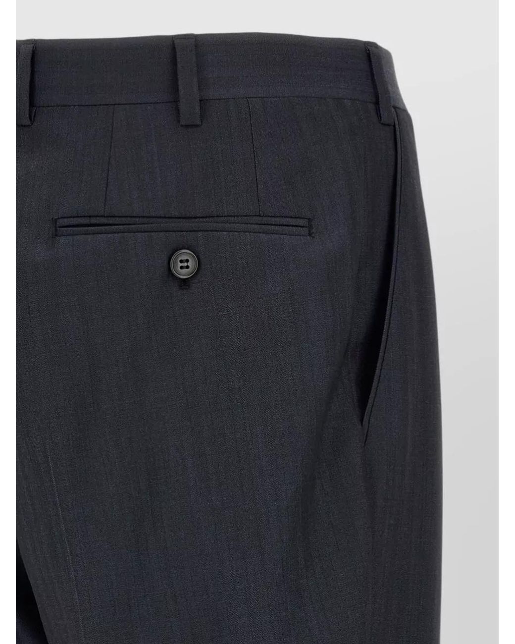 Brioni Blue Wool Pinstriped Single Breasted Coat for men