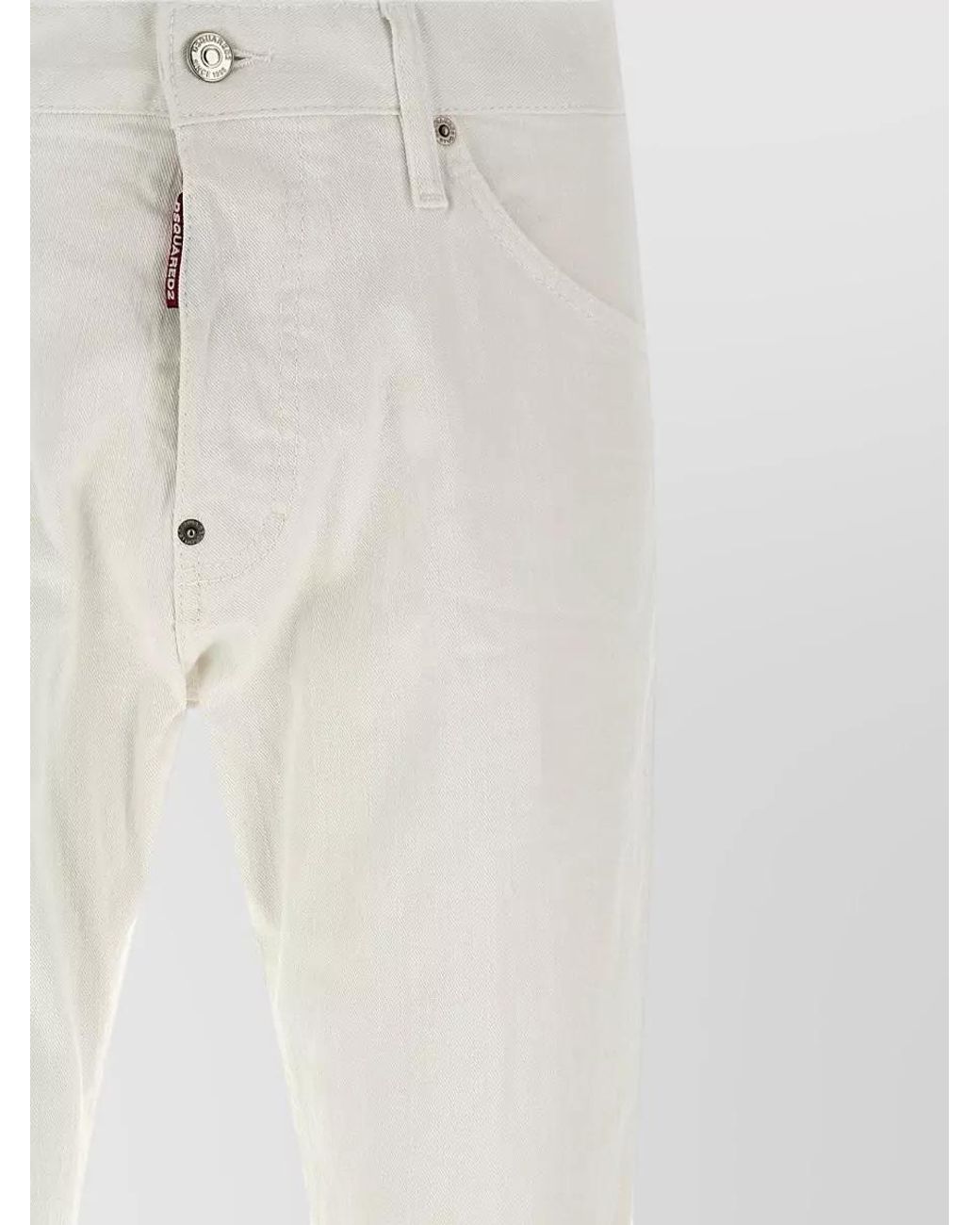 DSquared² White Denim Low-Rise Straight-Leg Jeans for men