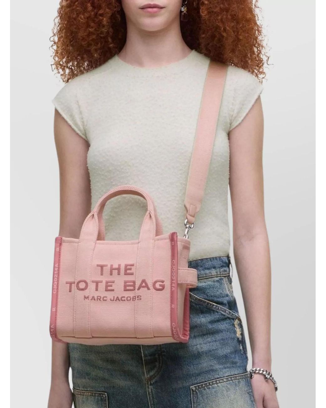 Marc Jacobs Pink The Tote Bag Small Jacquard Tote Bag