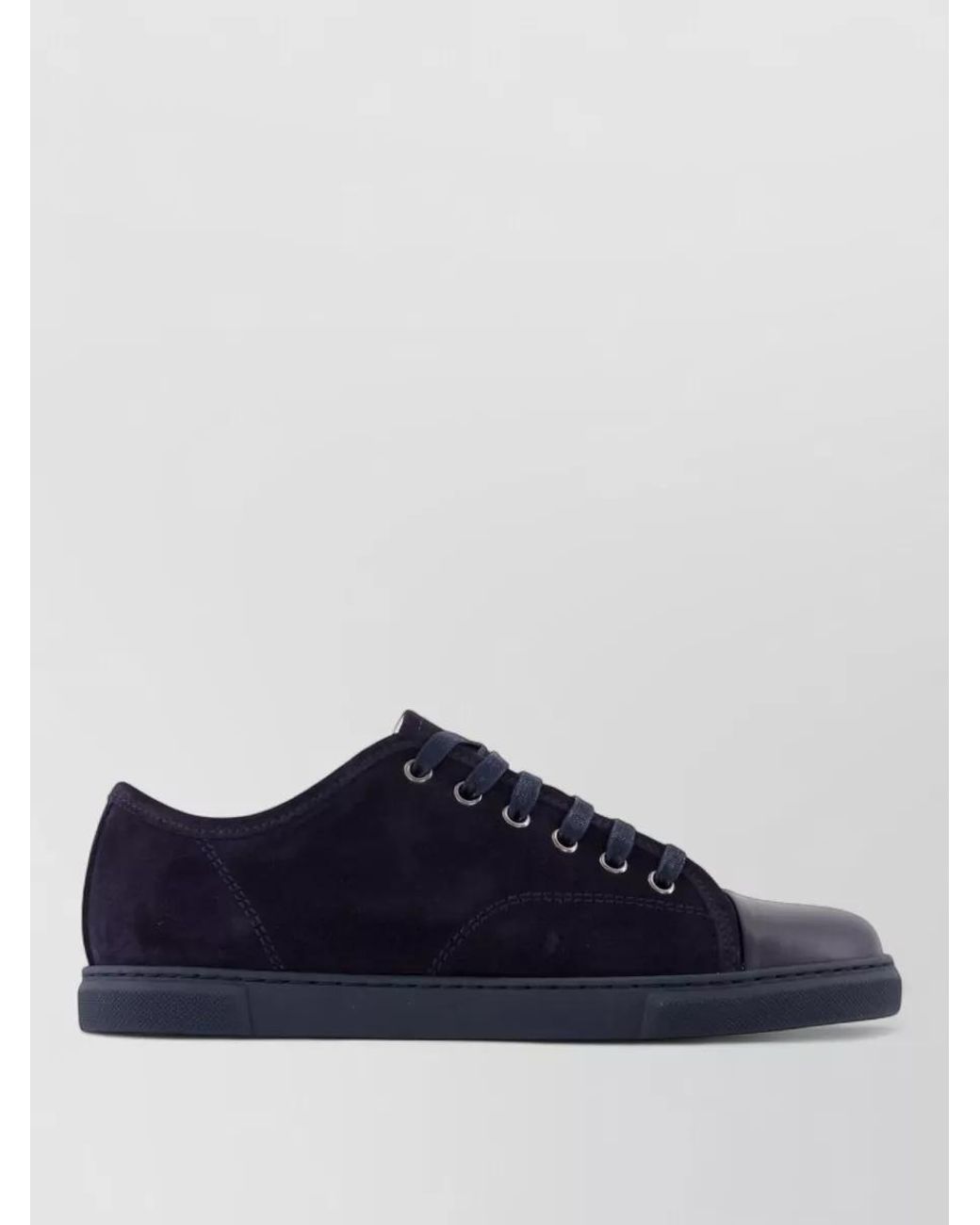 Lanvin Blue Leather Lace-Up Sneakers