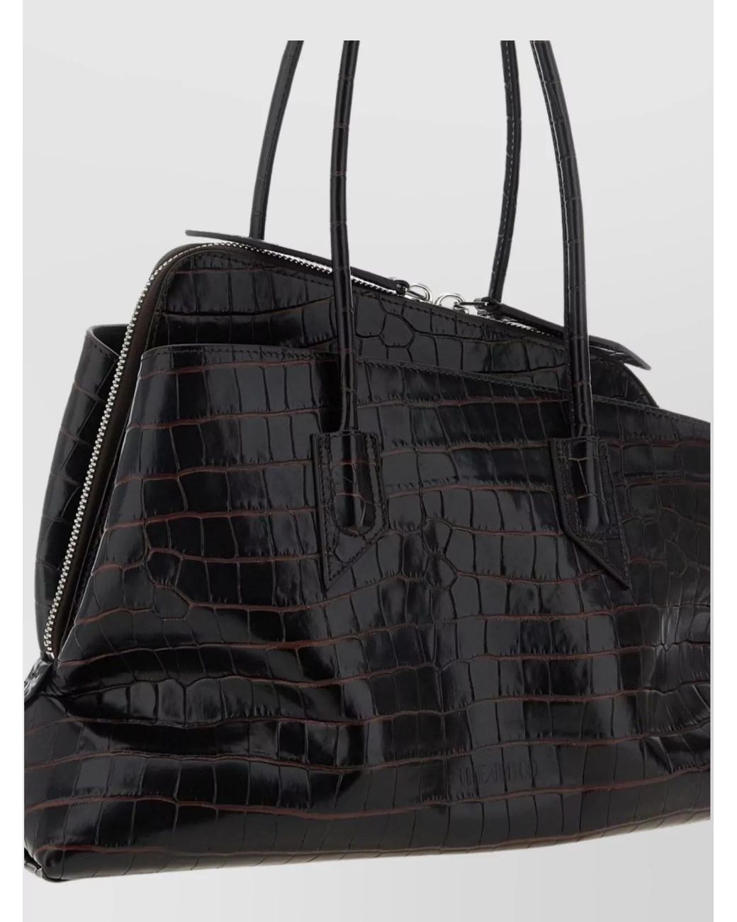 The Attico Black Medium Leather Shoulder Bag