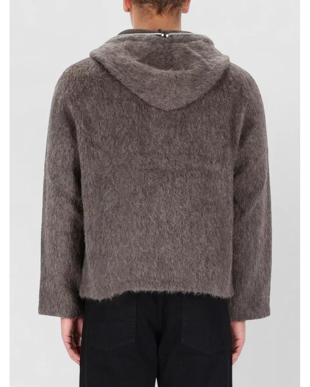 Our Legacy Brown Wool Hooded Zip Hoodie for men