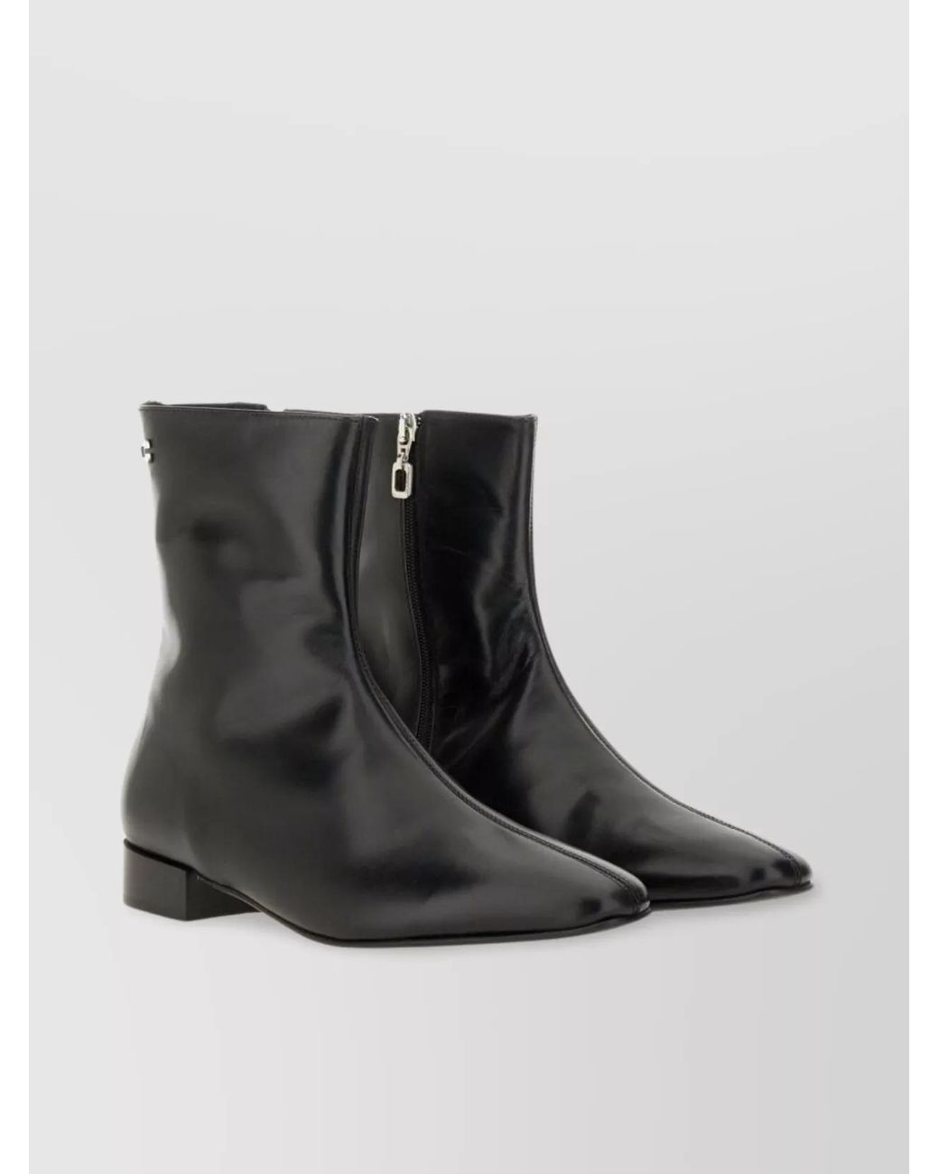 CAREL PARIS Black Leather Ankle Boots