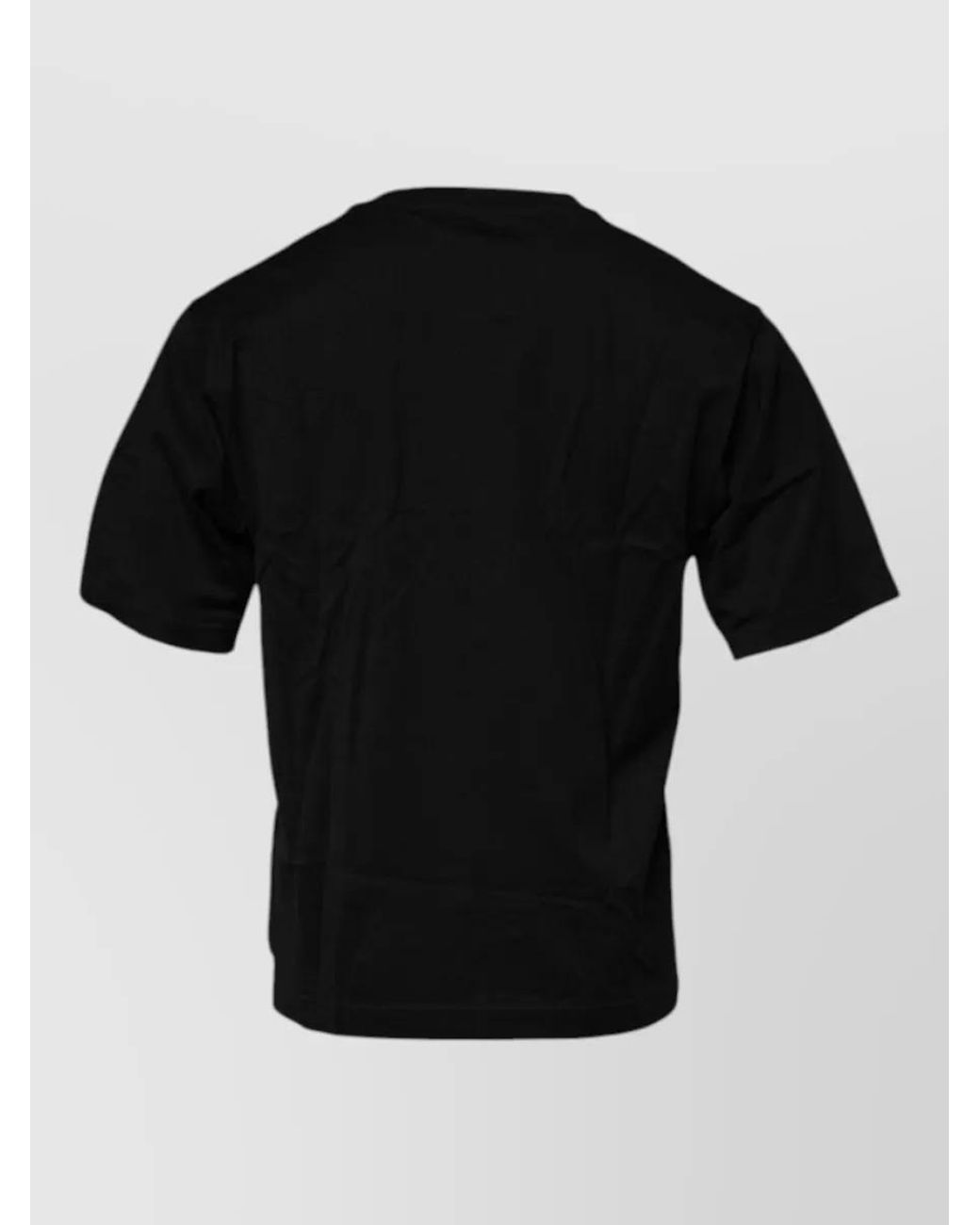 Dolce & Gabbana Black Cotton Logo Patch Crew Neck T-Shirt for men