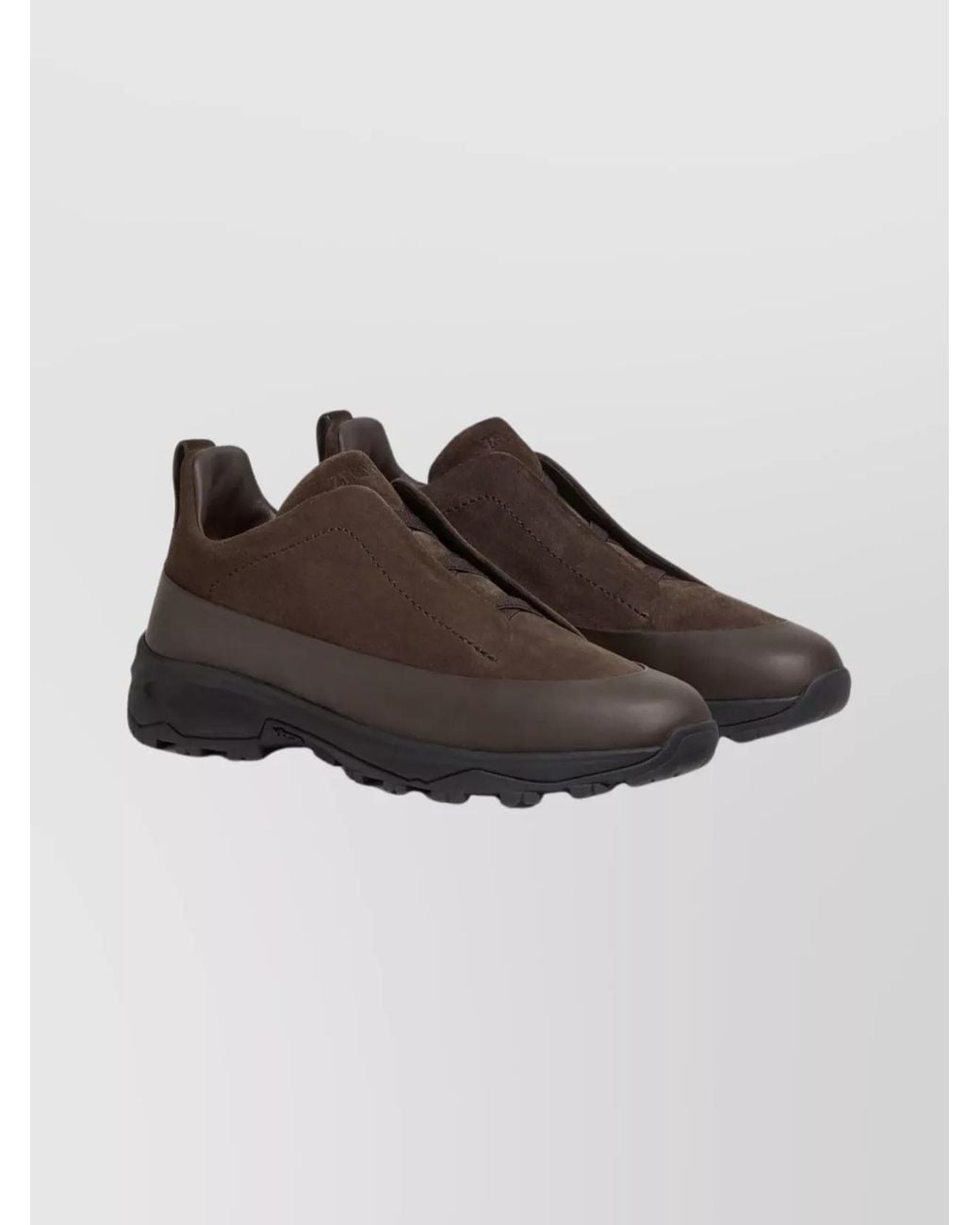 Zegna Brown Triple Stitch Monte Sneaker for men