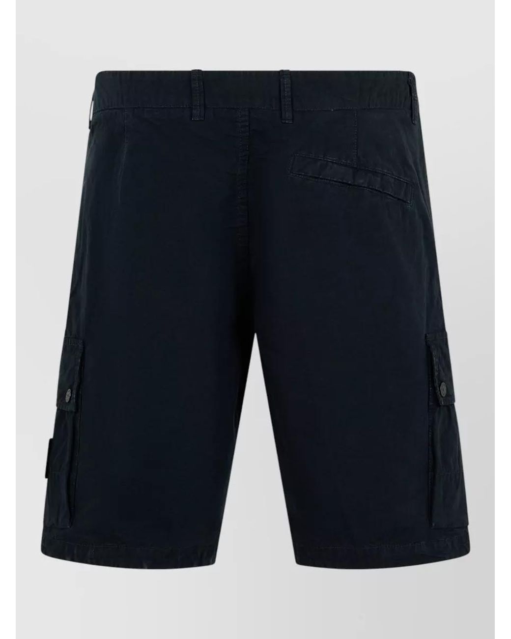 Stone Island Blue Cotton Knee-Length Cargo Shorts for men