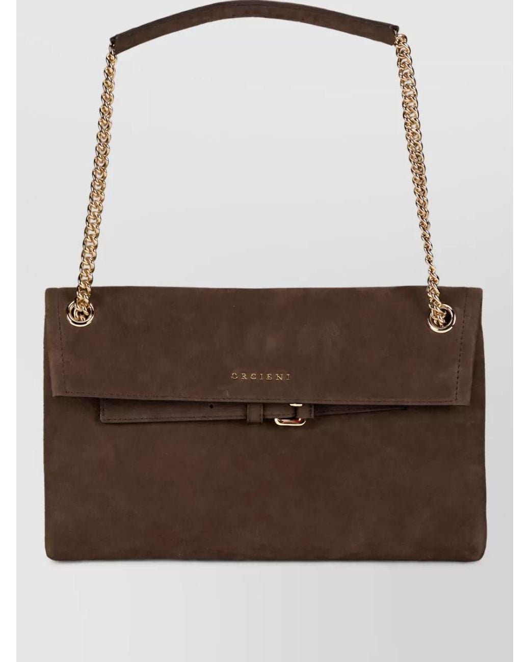 Orciani Brown Leather Shoulder Bag