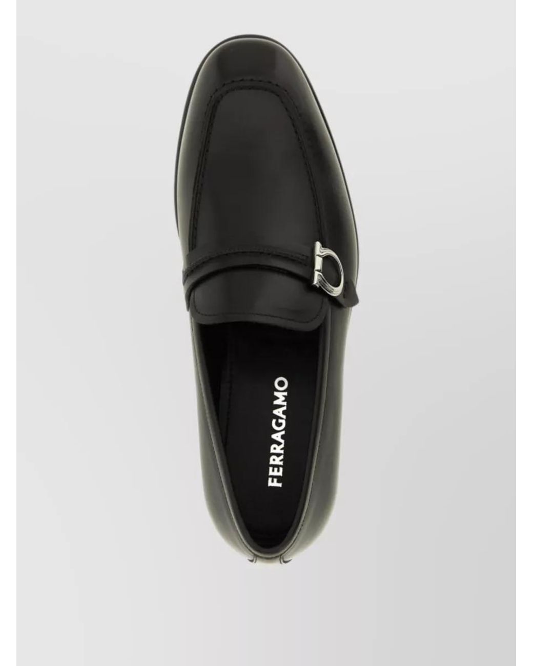 Ferragamo Black Leather Monk Shoes for men