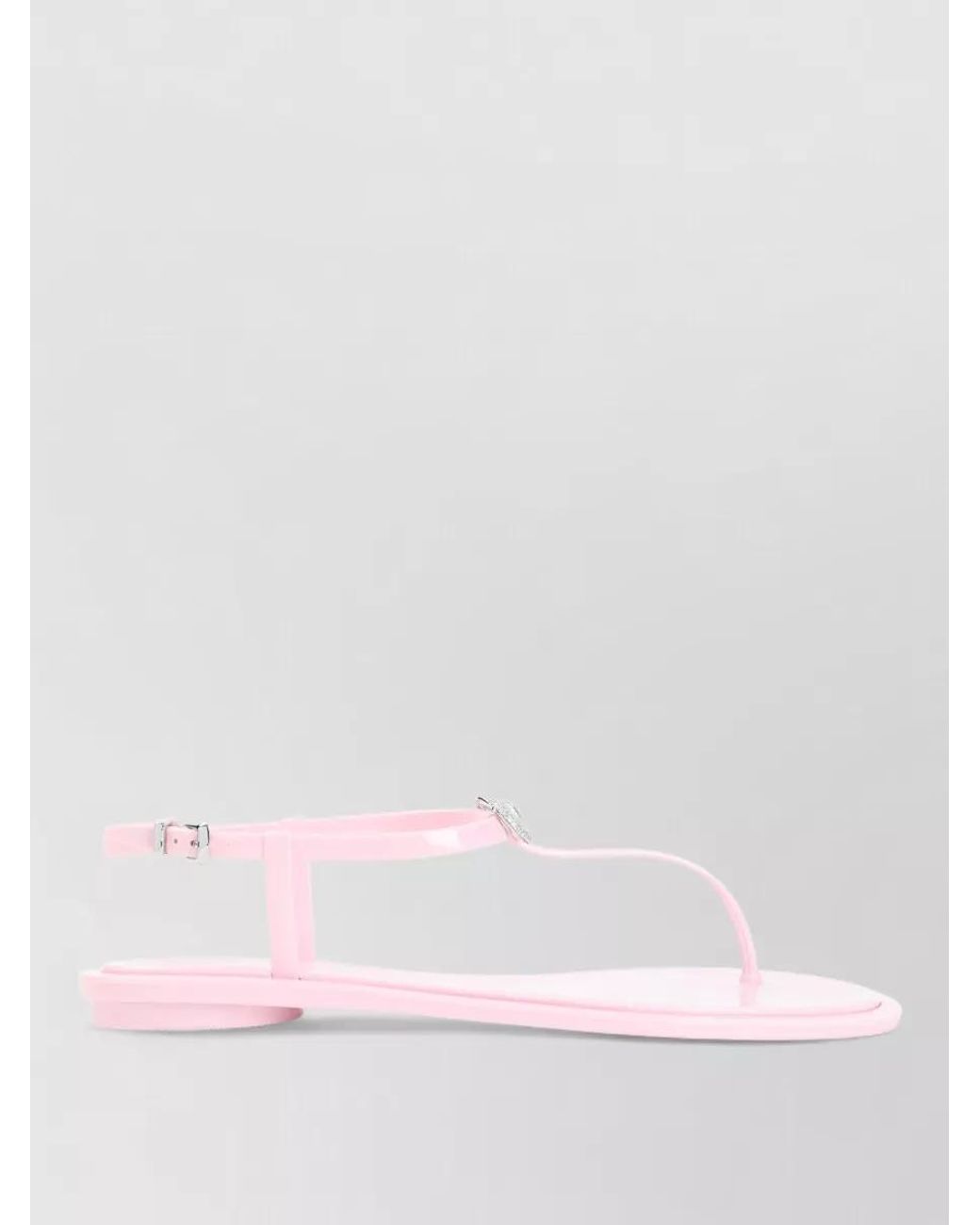 Mach & Mach Pink Crystal-Embellished Thong Sandals