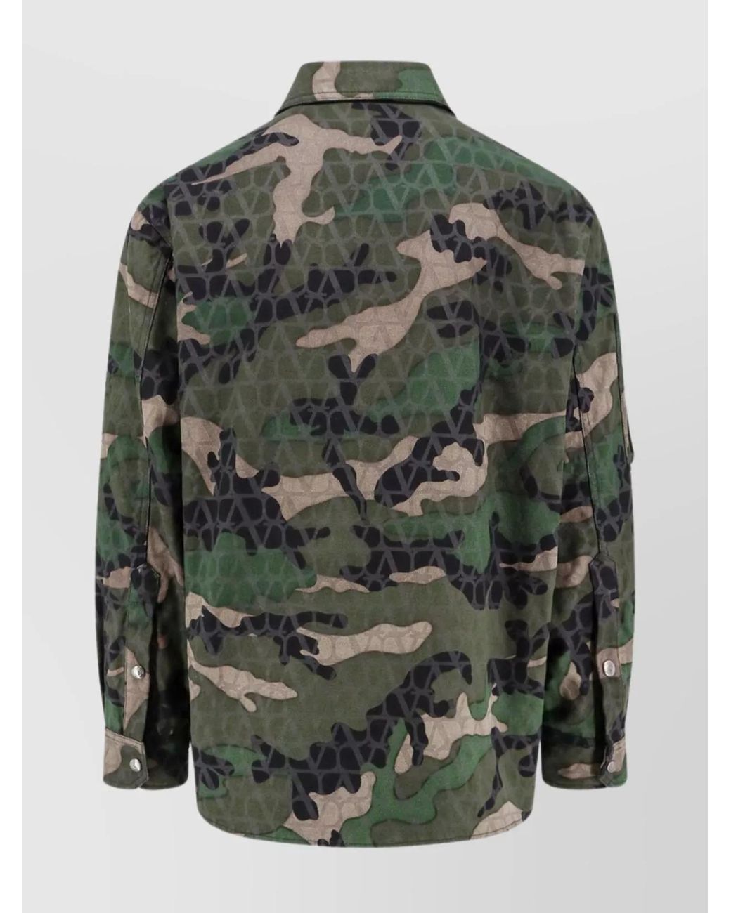 Valentino Green Cotton Camouflage Shirt Jacket for men