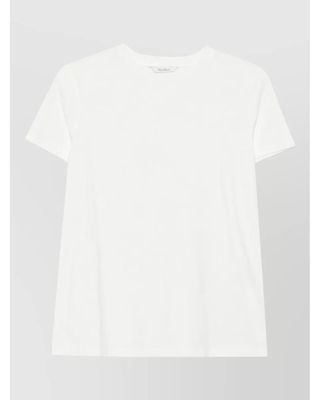 Max Mara White Logo Print Crew Neck Short Sleeve T-Shirt