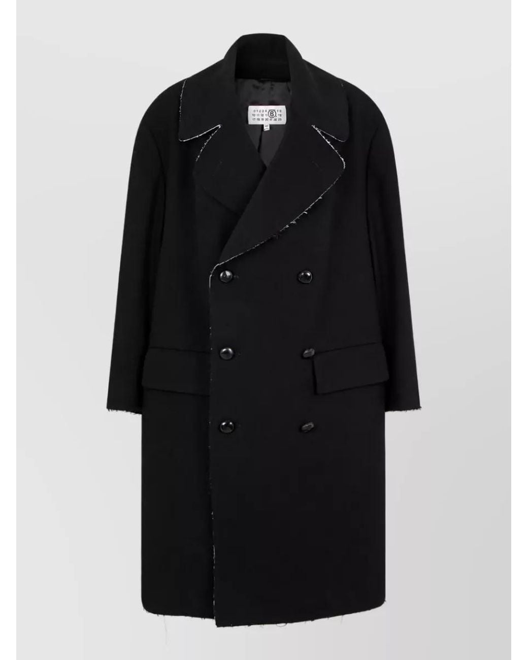 MM6 by Maison Margiela Black Wool Double-Breasted Coat