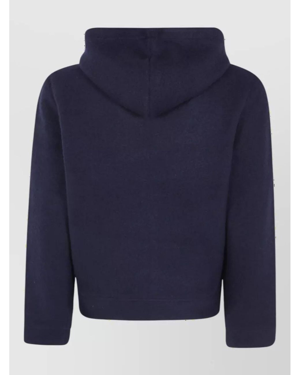 Emporio Armani Blue Wool Blend Zip-Up Hoodie Jacket for men