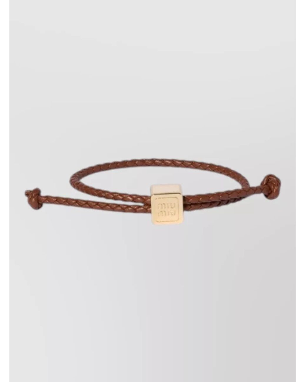 Miu Miu Multicolor Leather Woven Bracelet