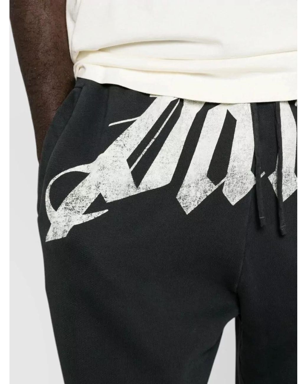Palm Angels White Cotton Logo Print Wide Leg Sweatpants for men