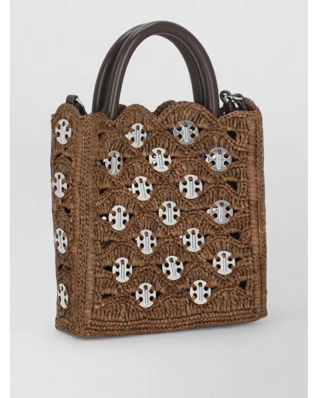 Rabanne Brown Na Raffia Tote Bag