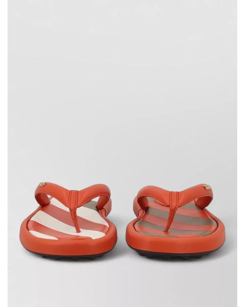 Tod's Red Leather Logo-Detail Flip Flops