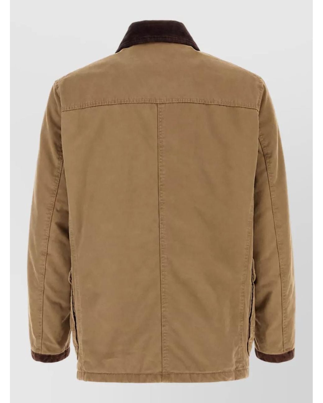 Fay Brown Cotton Padded Single Breasted Coat for men