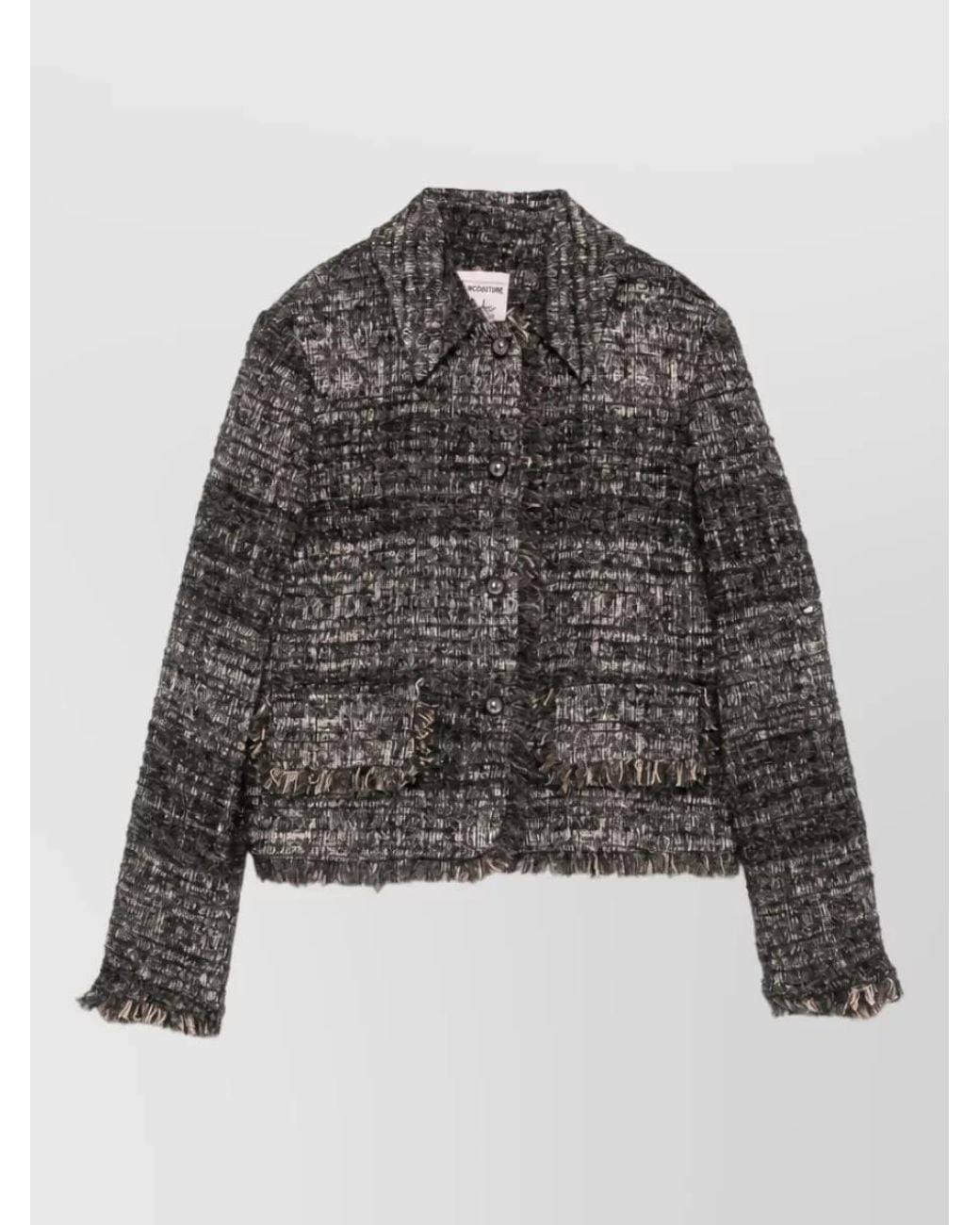 Semicouture Black Bouclé Single-Breasted Jacket
