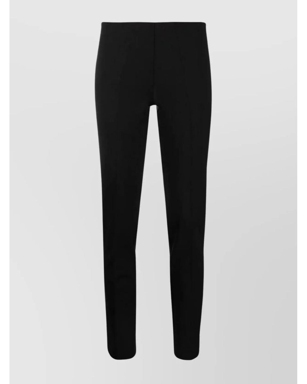 P.A.R.O.S.H. Black Virgin Wool Mid-Rise Cropped Tapered Trousers
