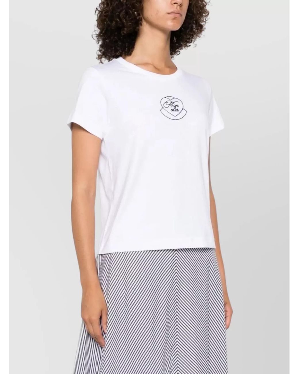 Moncler White Cotton Short-Sleeve Crew-Neck T-Shirt