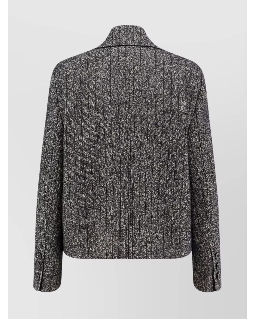 Dolce & Gabbana Black Striped Double-Breasted Wool Blazer