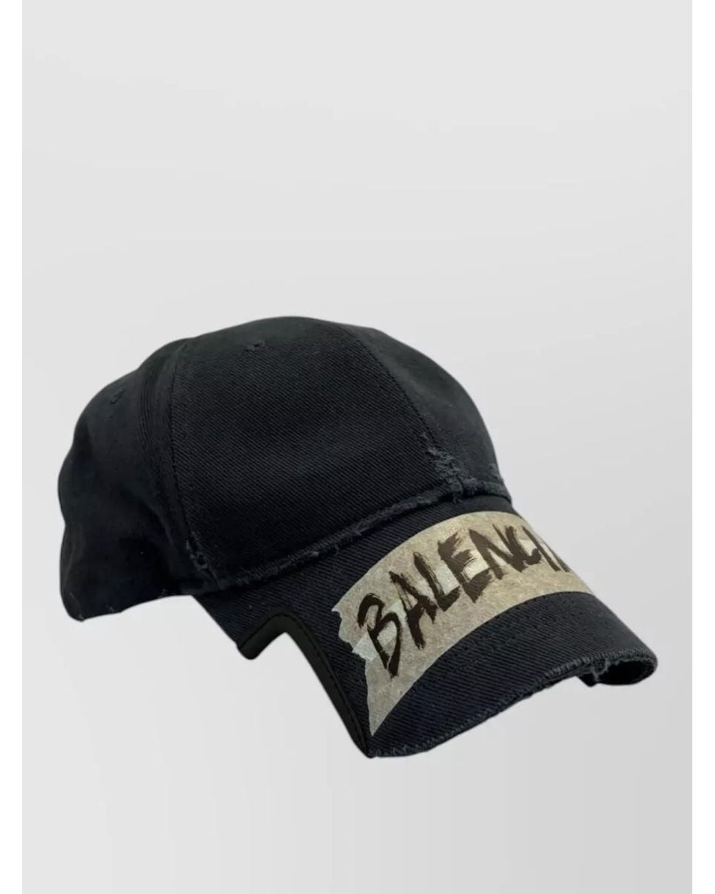 Balenciaga Black Cotton Masking Tape Baseball Cap for men