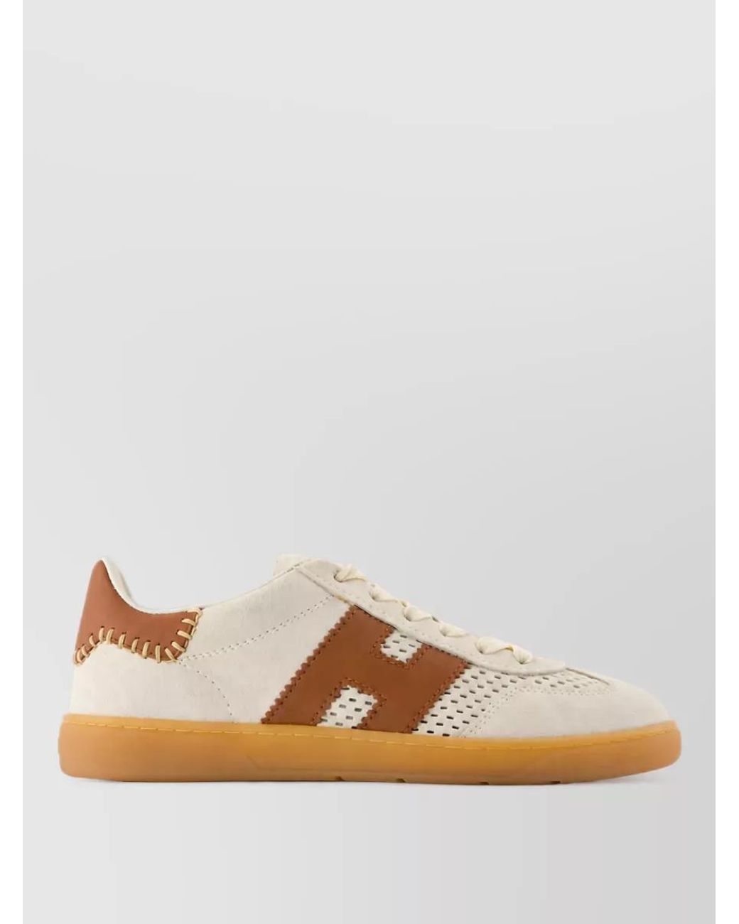 Hogan Natural Leather Lace-Up Sneakers