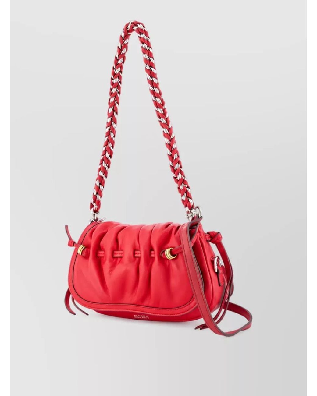 Isabel Marant Red Bolton Xs Leather Clutch Bag