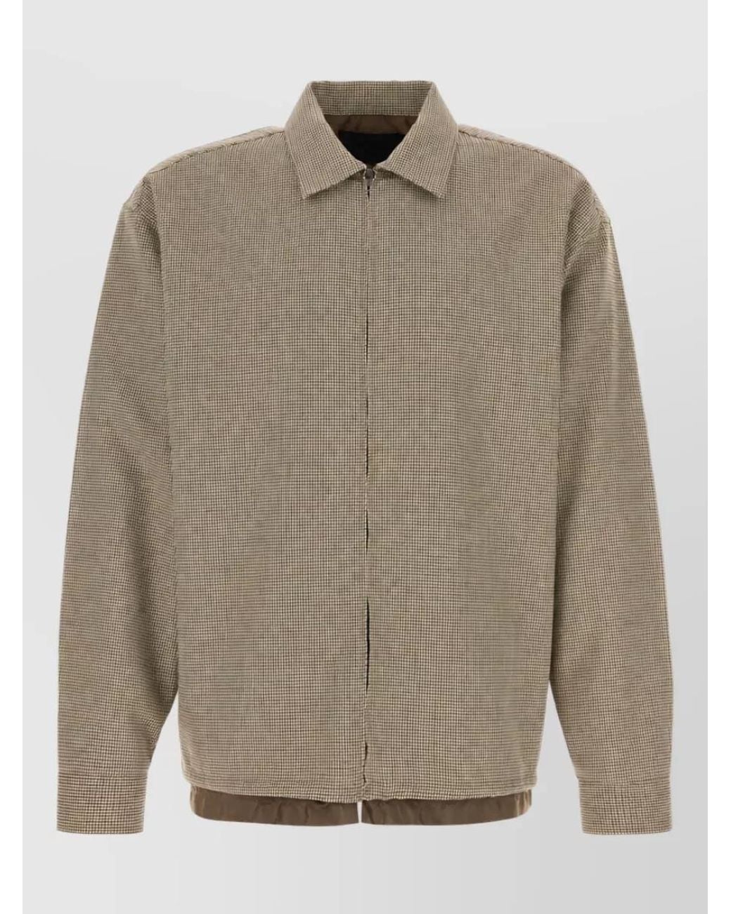 Prada Natural Embroidered Wool Lightweight Jacket for men