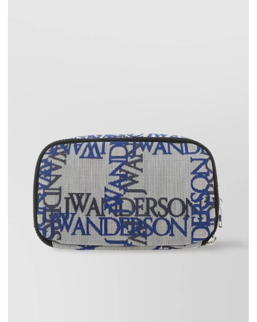 J.W. Anderson Blue Grid Pattern Logo Canvas Pouch for men