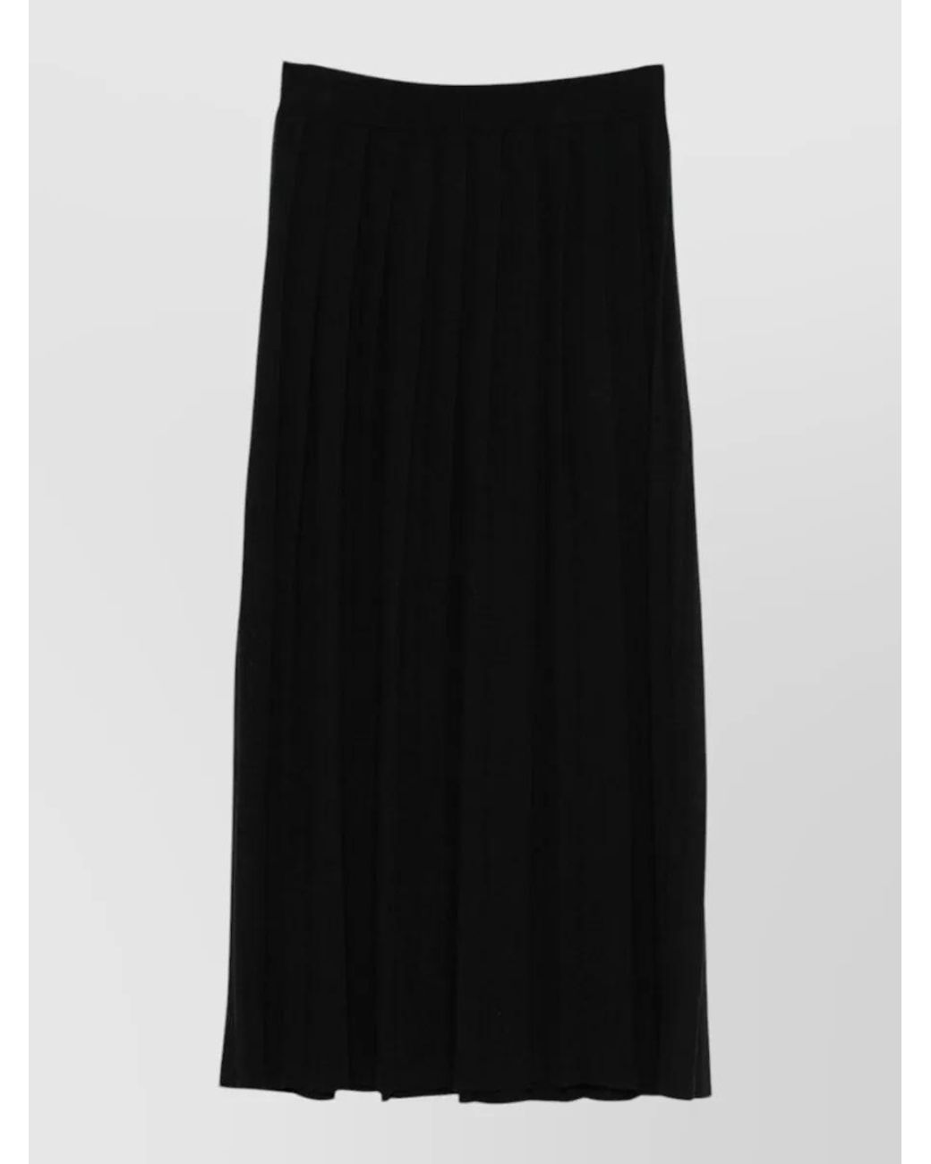 Lisa Yang Black Cashmere High-Rise Pleated Midi Skirt