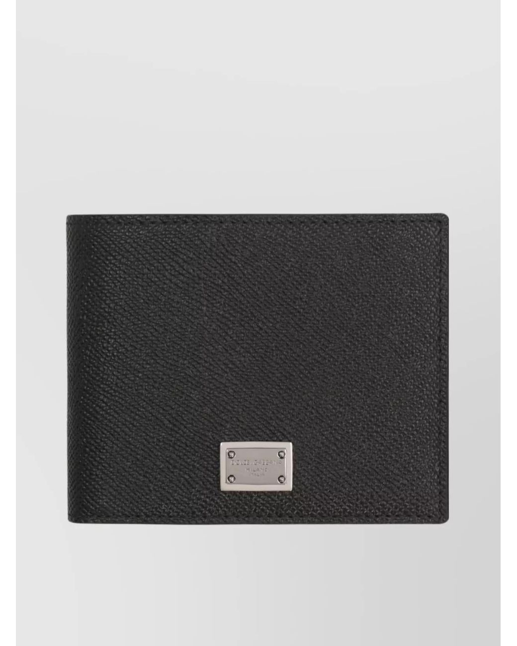 Dolce & Gabbana Black Calfskin Leather Flap-Over Wallet for men