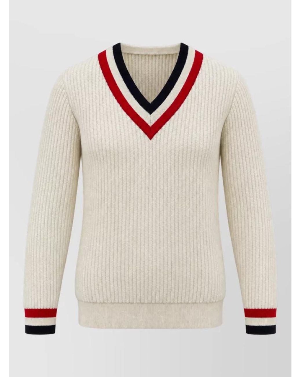 Fortela White Wool Jumper for men