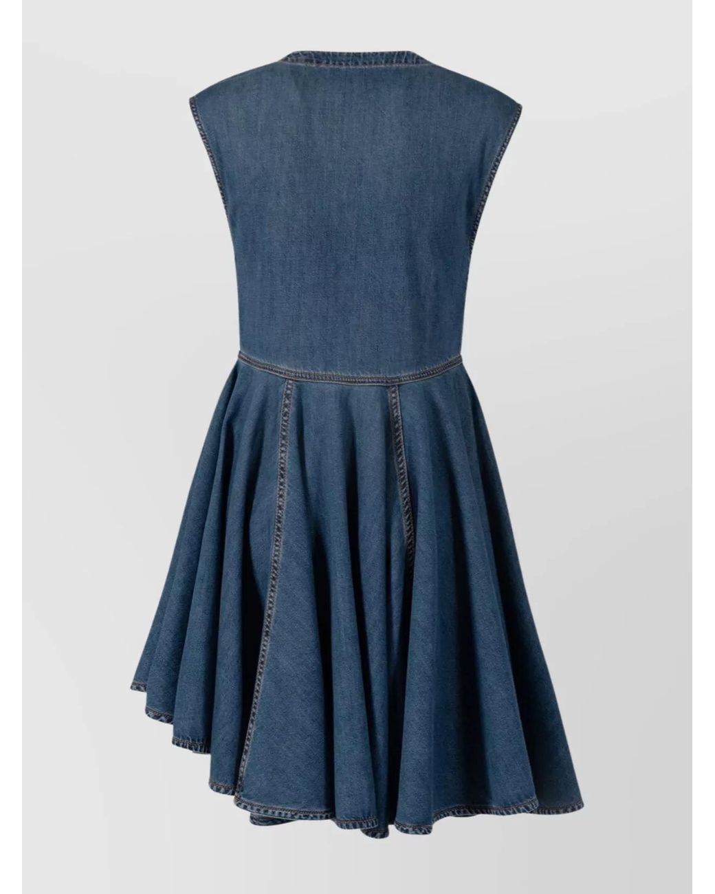 Alaïa Blue Denim Sleeveless Wrap Mini Dress