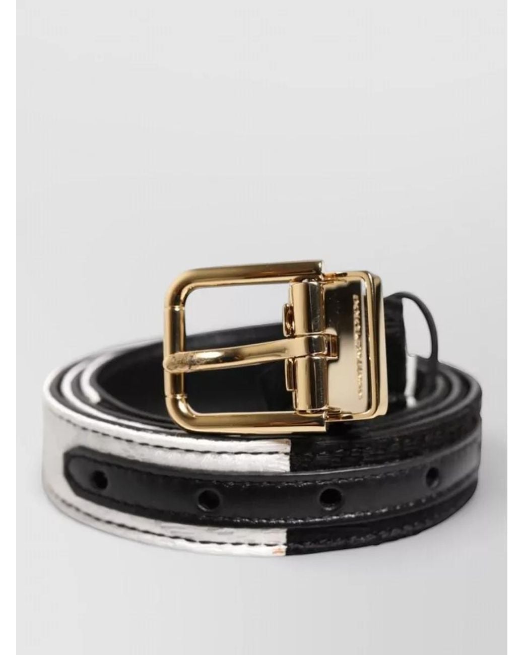 Dolce & Gabbana Black Leather Two-Tone Belt