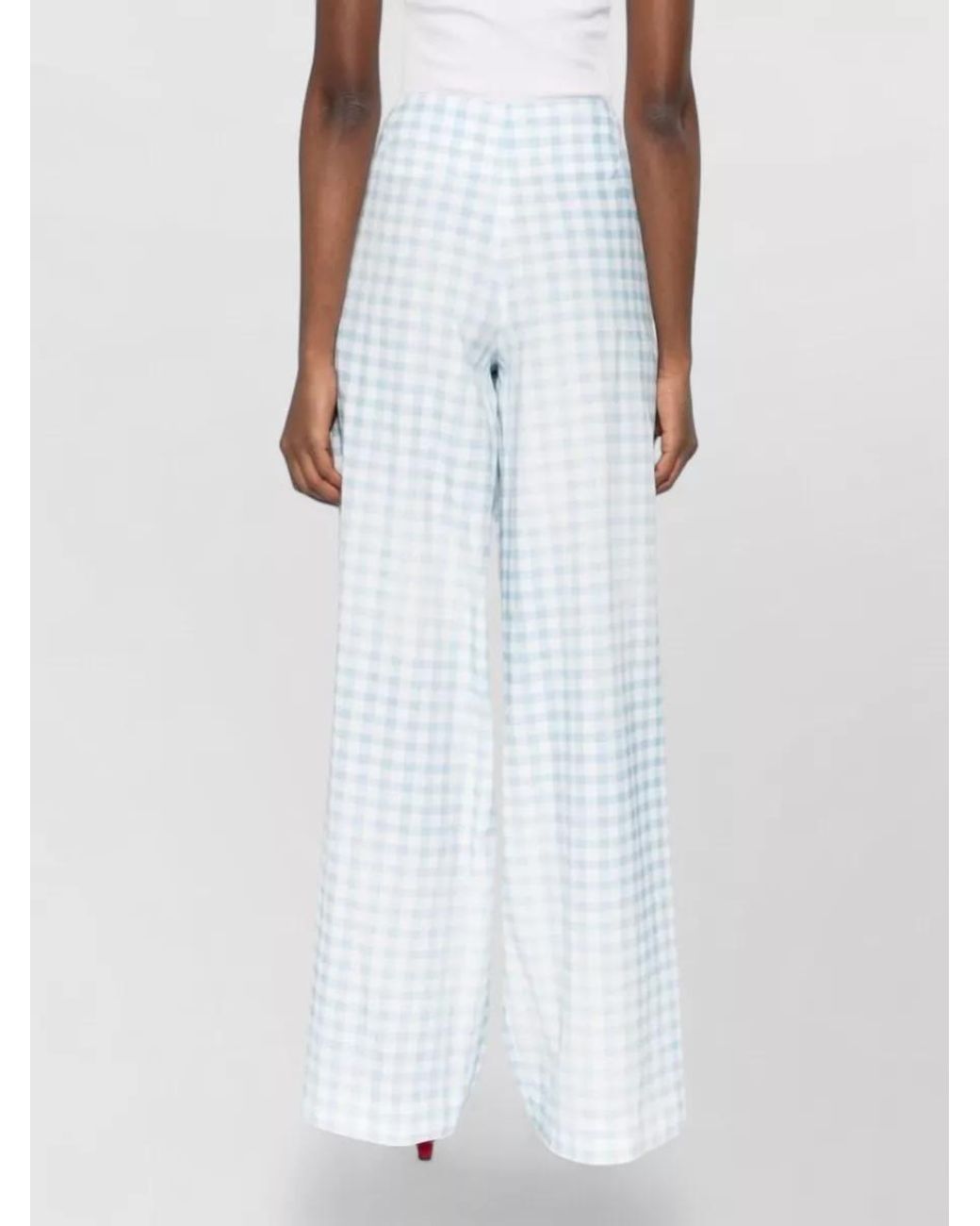 Ermanno Scervino White Printed Wide-Leg Trousers