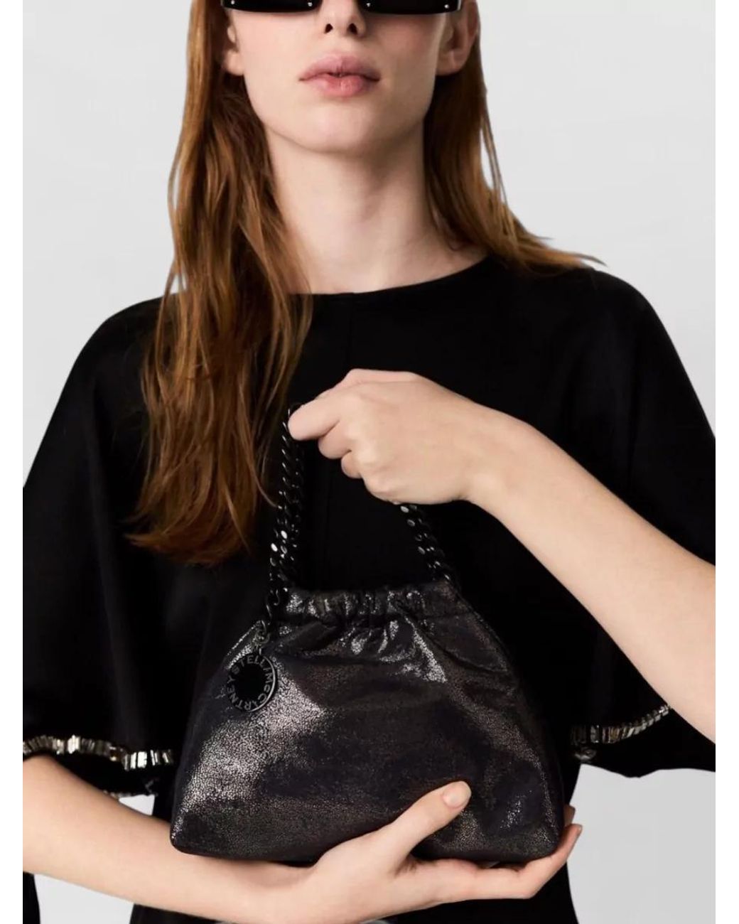 Stella McCartney Black Falabella Mini Polyester Shoulder Bag
