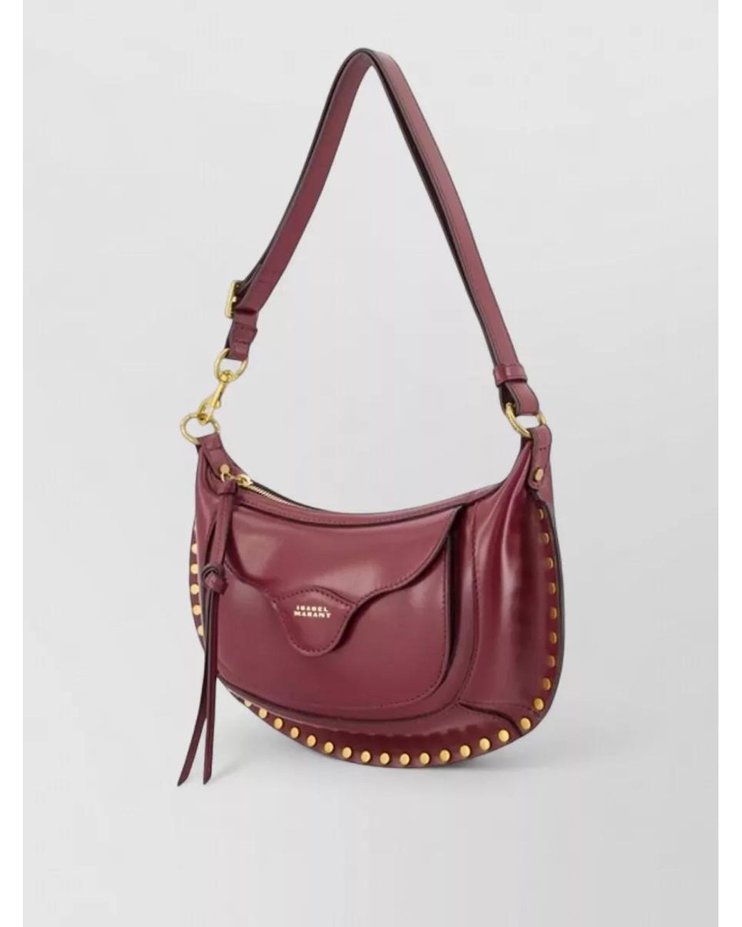 Isabel Marant Red Oskan Moon Leather Clutch Bag