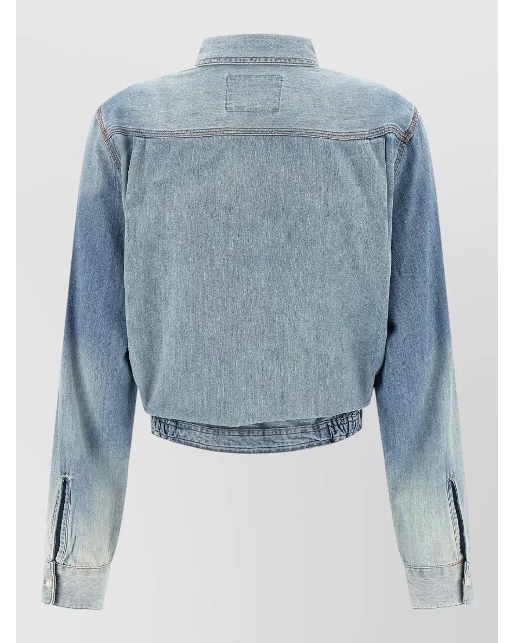 R13 Blue Asymmetric Denim Wrap Shirt