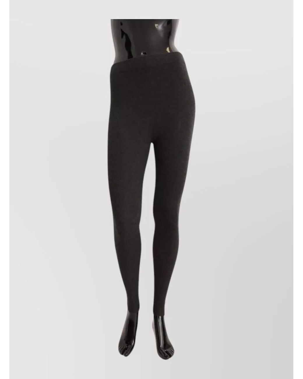 Dolce & Gabbana Black Cashmere Ribbed Leggings