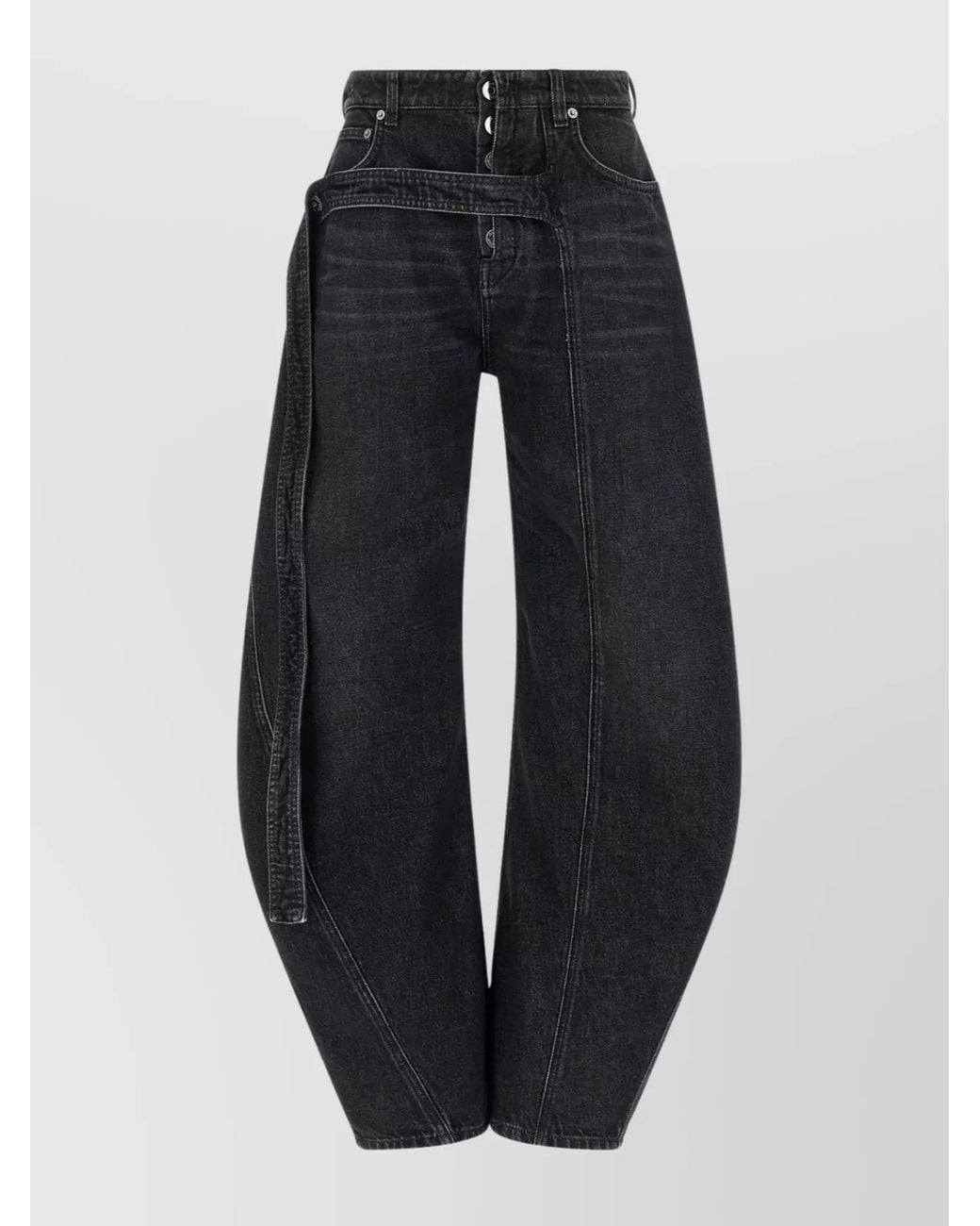 Jean Paul Gaultier Blue Denim Low-Rise Wide-Leg Jeans