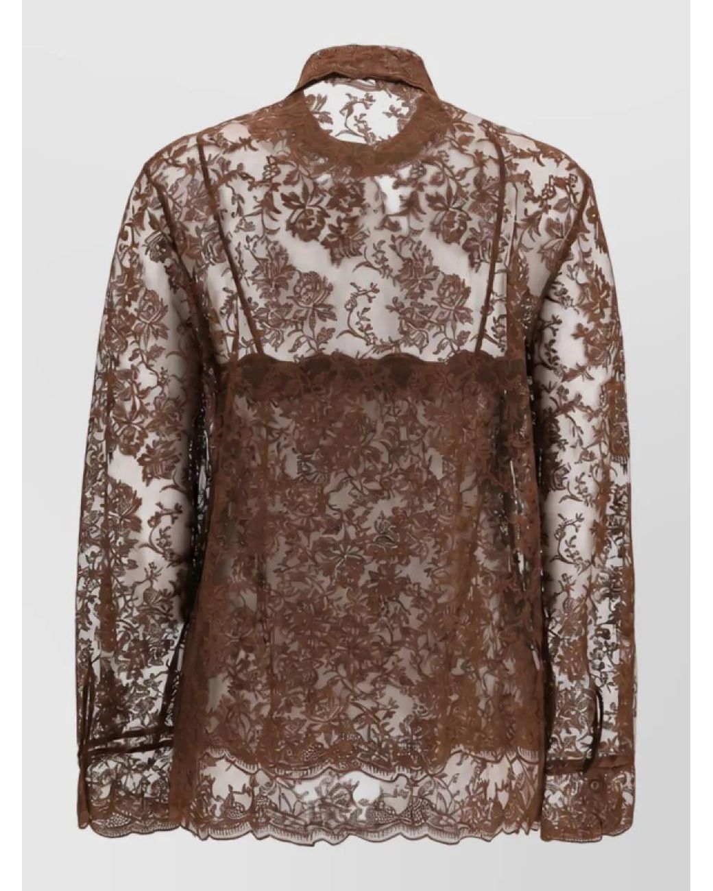 Ermanno Scervino Brown Polyester Shirt